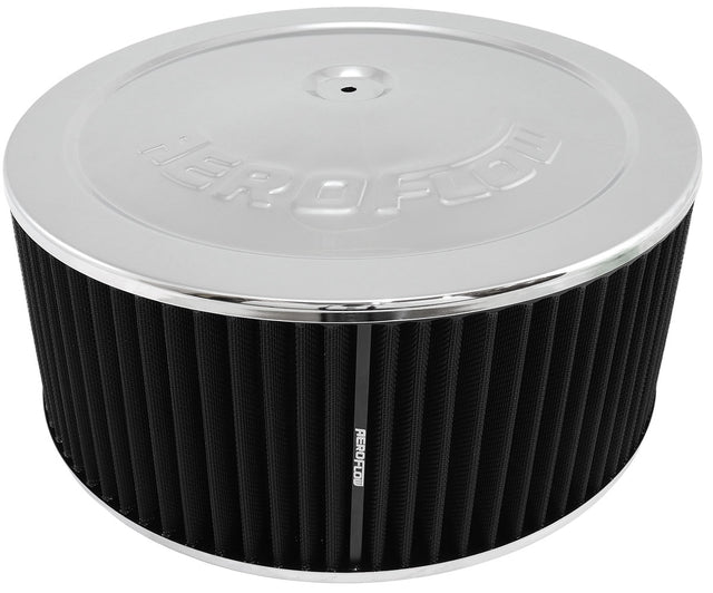 Aeroflow 14" x 6" Steel Top Air Filter Assembly, Chrome - AF2851-1310 AF2851-1310