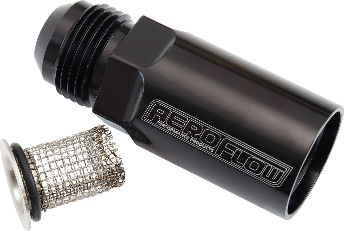 Aeroflow Straight Dry Sump Scavenge Oil Filter -12AN Black Finish (AF64-4099BLK) AF64-4099BLK