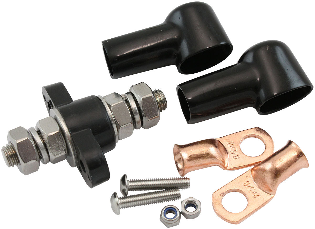 Aeroflow Single Black Electrical Terminal Bulkhead -M10 Stud - AF49-4062BLK AF49-4062BLK