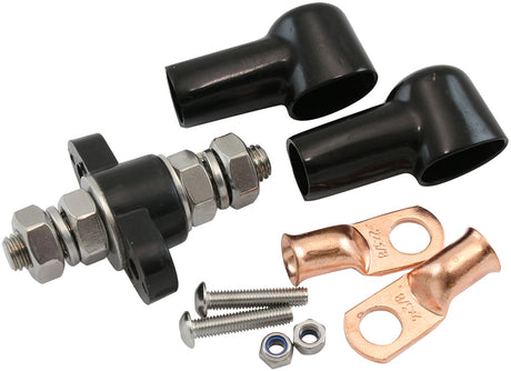 Aeroflow Single Black Electrical Terminal Bulkhead -M10 Stud - AF49-4062BLK AF49-4062BLK