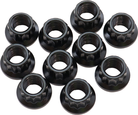 Aeroflow 12-Point Nuts, Chrome Moly Black Oxide, 10-Pack - AF34-05-0010 AF34-05-0010