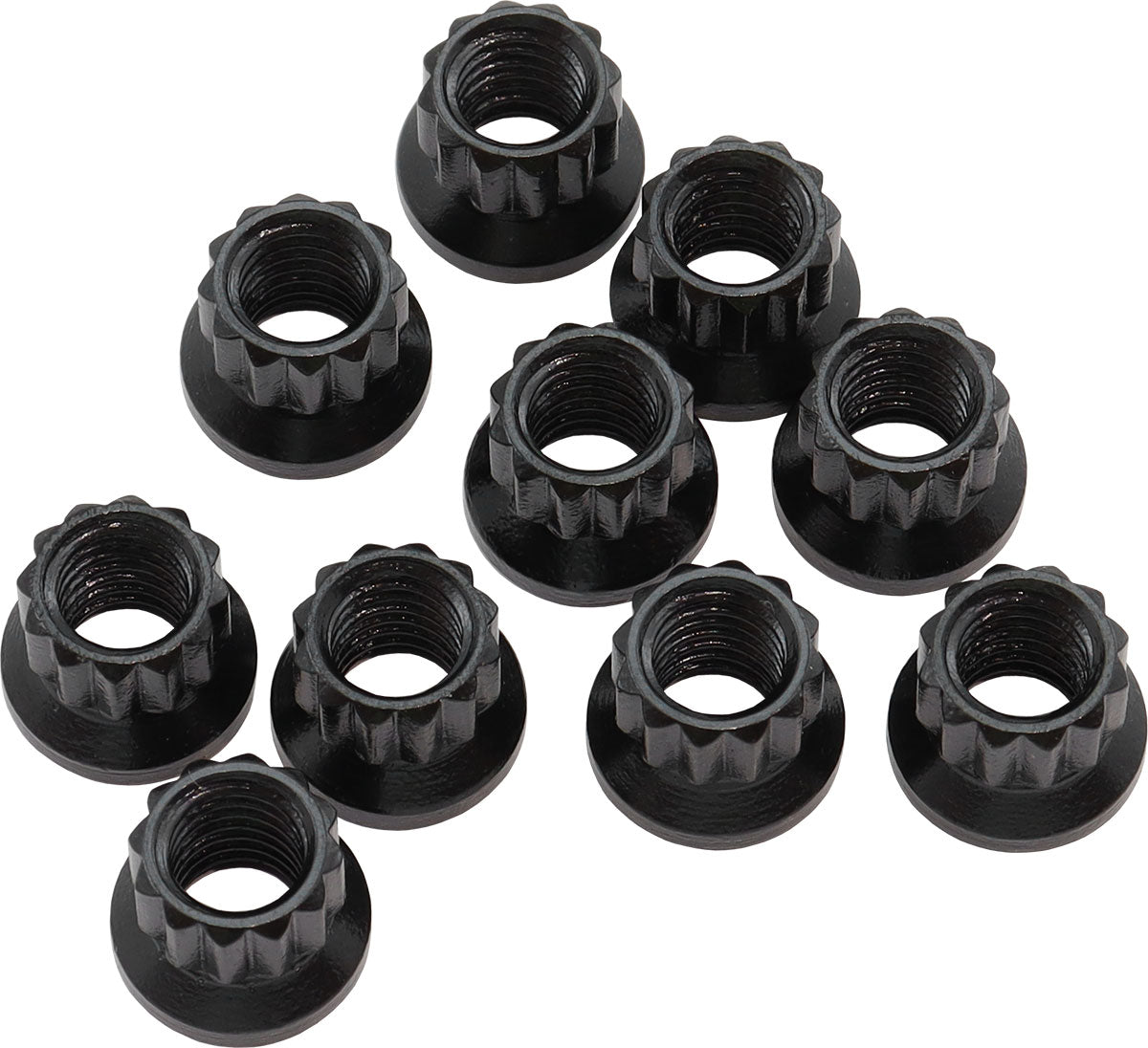 Aeroflow 12-Point Nuts, Chrome Moly Black Oxide, 10-Pack - AF34-02-0010 AF34-02-0010