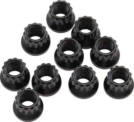 Aeroflow 12-Point Nuts, Chrome Moly Black Oxide, 10-Pack - AF34-02-0010 AF34-02-0010