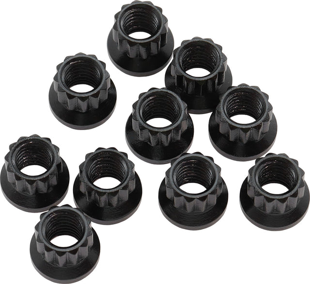 Aeroflow 12-Point Nuts, Chrome Moly Black Oxide, 10-Pack - AF34-02-0010 AF34-02-0010
