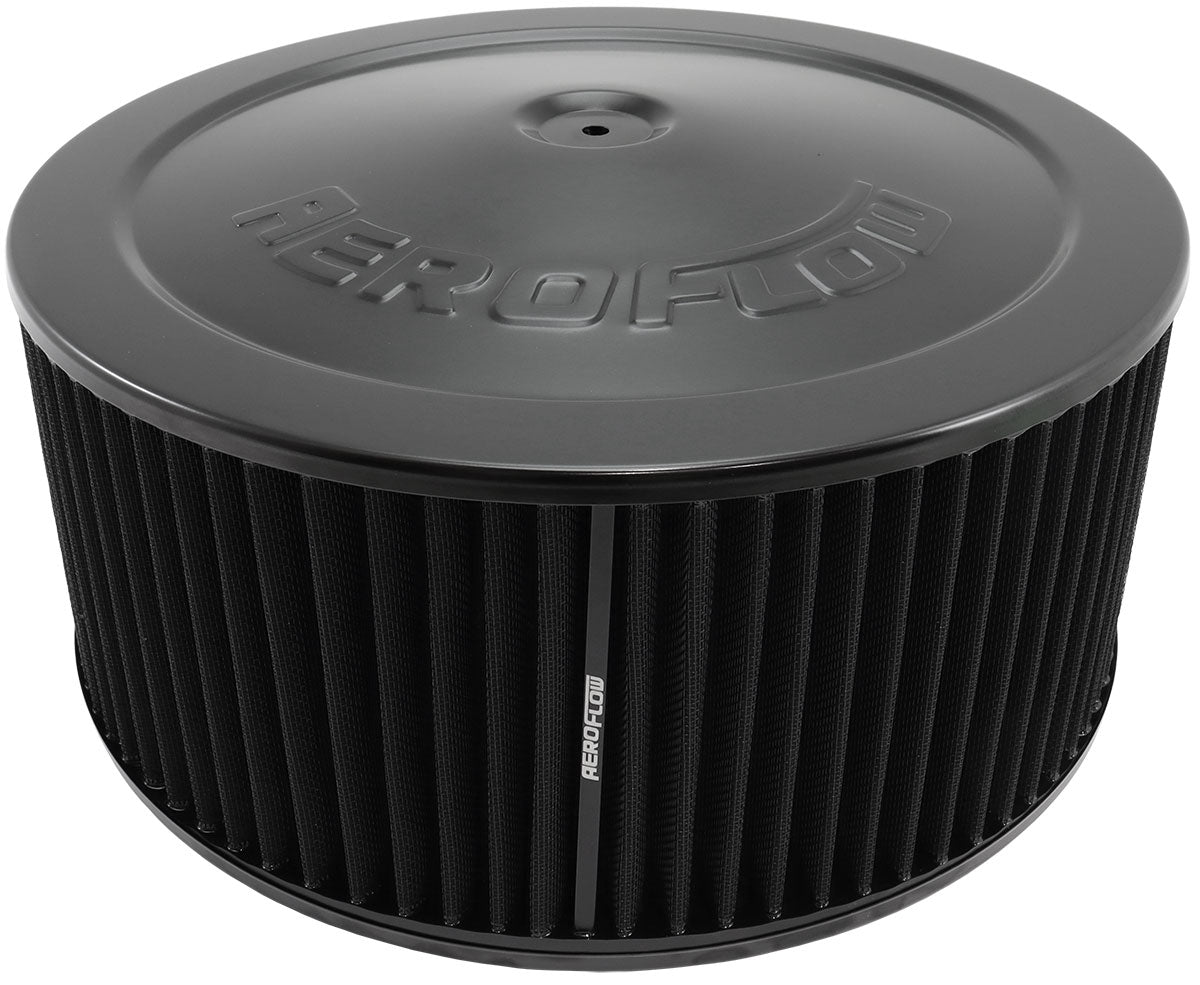 Aeroflow 14" x 6" Steel Top Air Filter Assembly, Black - AF2251-1310 AF2251-1310
