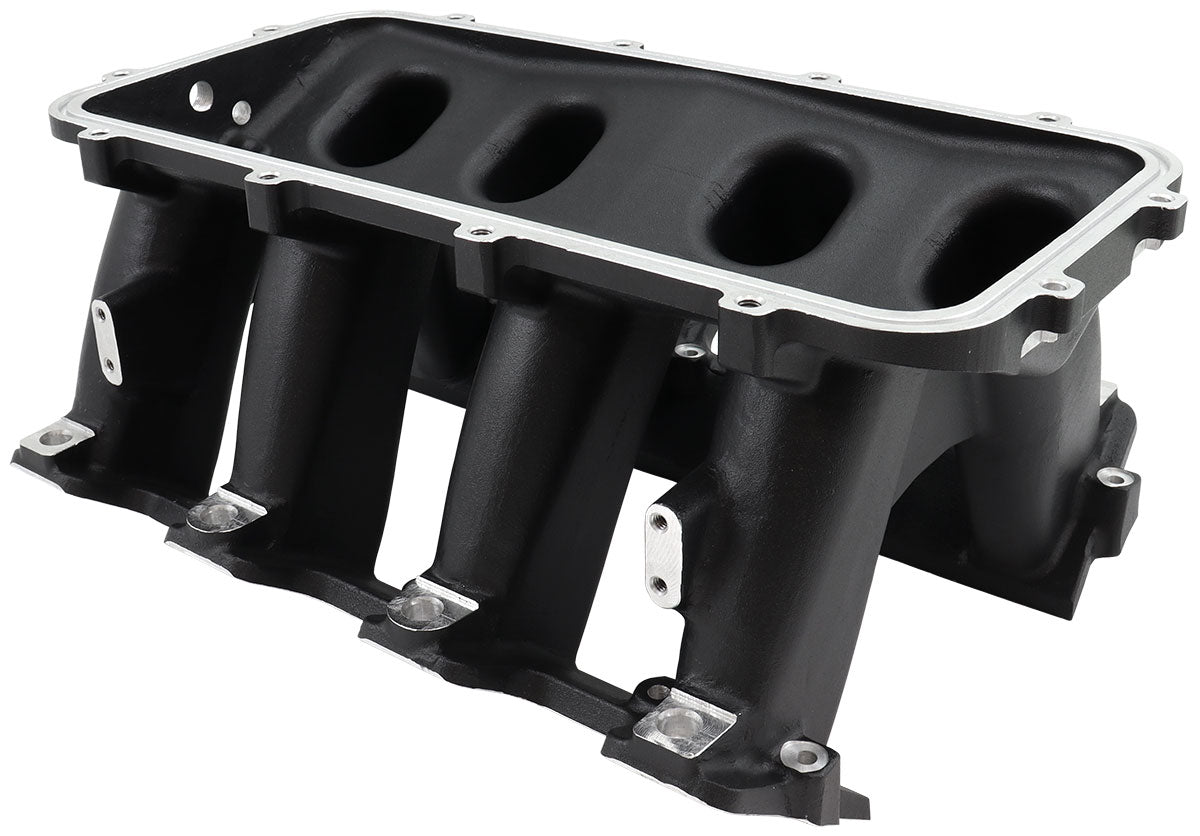 Aeroflow Hi Rise EFI GM LS Cathedral Port Intake Manifold Base, Black Finish - AF6279-5003