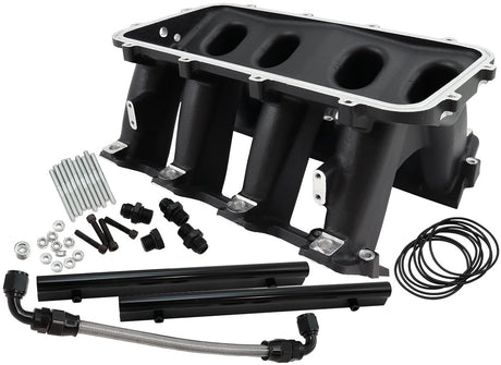 Aeroflow Hi Rise EFI GM LS Cathedral Port Intake Manifold Base, Black Finish - AF6279-5003 AF6279-5003
