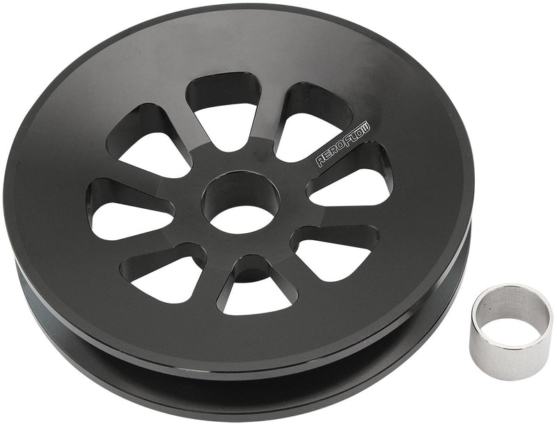Aeroflow Oversized Alternator Pulley - Ford & Chev OEM 3" Diameter, Black Finish (AF4080-0000BLK) AF4080-0000BLK