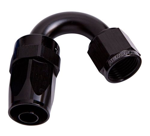 Aeroflow 100 Series Taper 150° Swivel Hose End -16AN (AF105-16BLK)