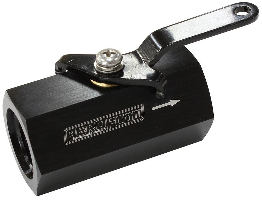 Aeroflow Female Shut Off Valve -10ORB (AF1001-10BLK)