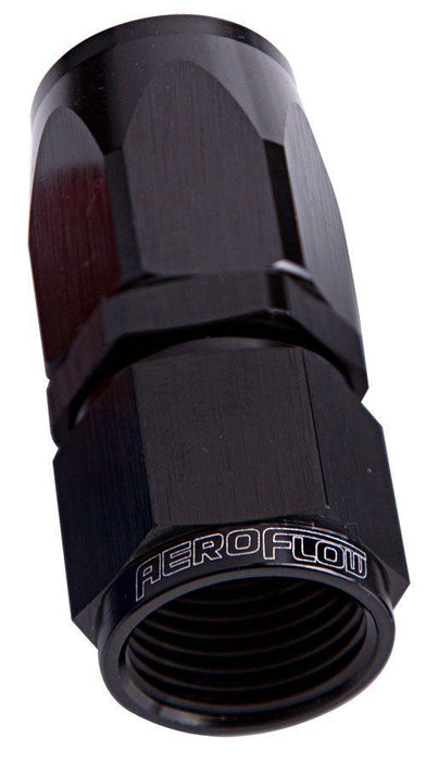 Aeroflow 100 / 150 Series Taper Style One Piece Full Flow Swivel Straight Hose End -6AN (AF101-06BLK)