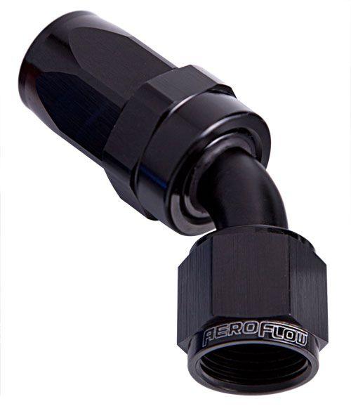 Aeroflow 100 Series Taper 45° Swivel Hose End -10AN (AF102-10BLK) AF102-10BLK
