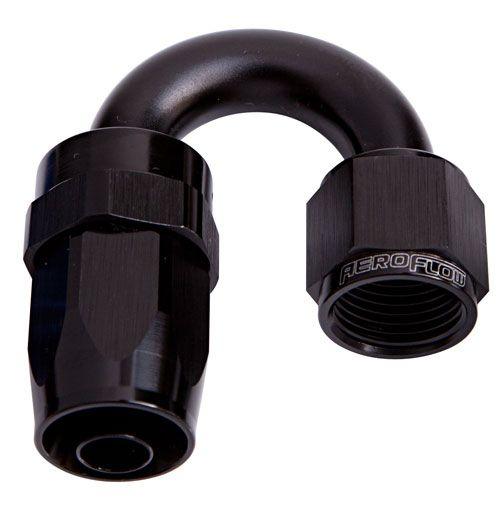 Aeroflow 100 Series Taper 180° Swivel Hose End -6AN (AF106-06BLK) AF106-06BLK