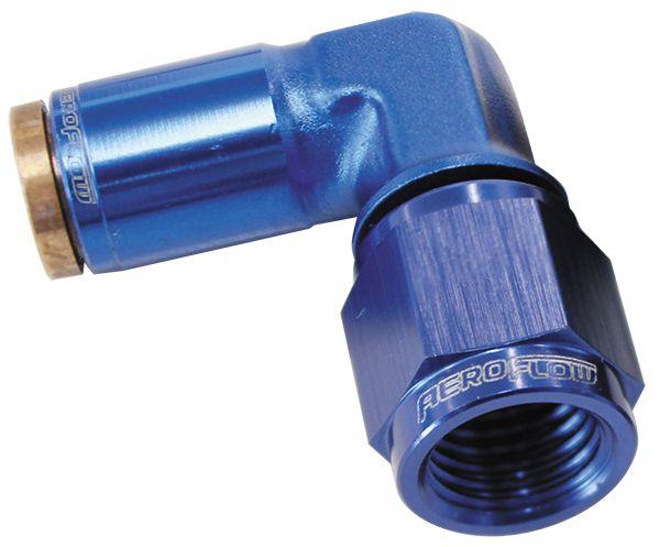 Aeroflow 120 Series 90° -4AN to 1/4" Push to Connect Fitting (AF123-04-04) AF123-04-04