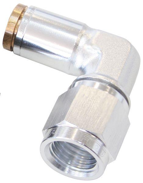 Aeroflow 120 Series 90° -4AN to 1/4" Push to Connect Fitting (AF123-04-04S) AF123-04-04S
