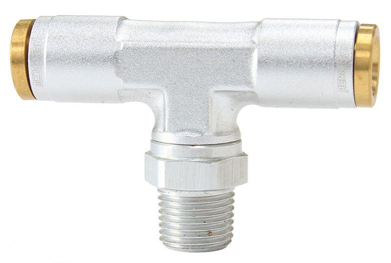 Aeroflow 120 Series 1/8" NPT to 1/4" Push to Connect Tee Fitting (AF124-04-02S) AF124-04-02S