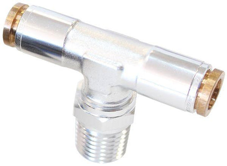 Aeroflow 120 Series 1/4" NPT to 1/4" Push to Connect Tee Fitting (AF124-04S) AF124-04S