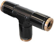 Aeroflow 120 Series 1/4" Push to Connect Tee Fitting (AF125-04BLK) AF125-04BLK