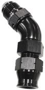 Aeroflow 45° Tube to Male AN Adapter 1/4" to -4AN (AF128-04BLK) AF128-04BLK