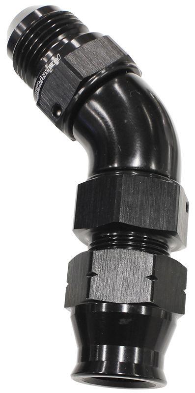 Aeroflow 45° Tube to Male AN Adapter 1/2"to -8AN (AF128-08BLK) AF128-08BLK
