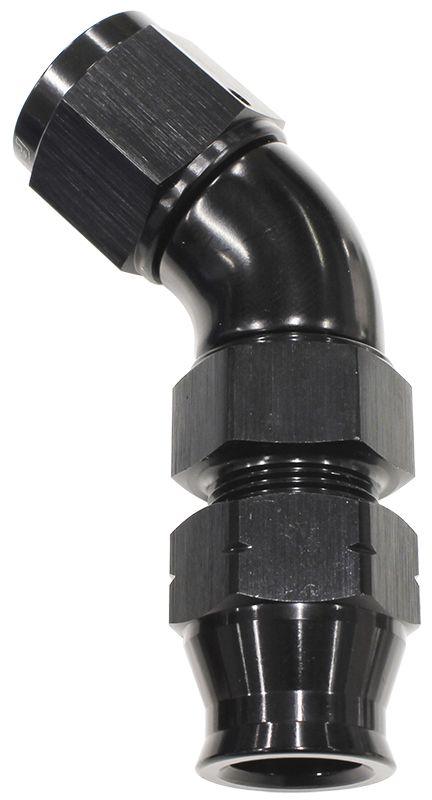 Aeroflow 45° Tube to Female AN Adapter 1/2" to -8AN (AF129-08BLK) AF129-08BLK
