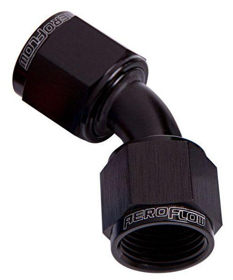 Aeroflow 45° Female Swivel Coupler -20AN (AF132-20BLK) AF132-20BLK