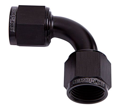 Aeroflow 90° Female Swivel Coupler -3AN (AF133-03BLK)