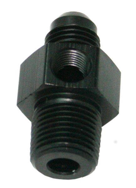 Aeroflow Male NPT to Adapter 1/8" to -6AN with 1/8" Port (AF139-06-02BLK)