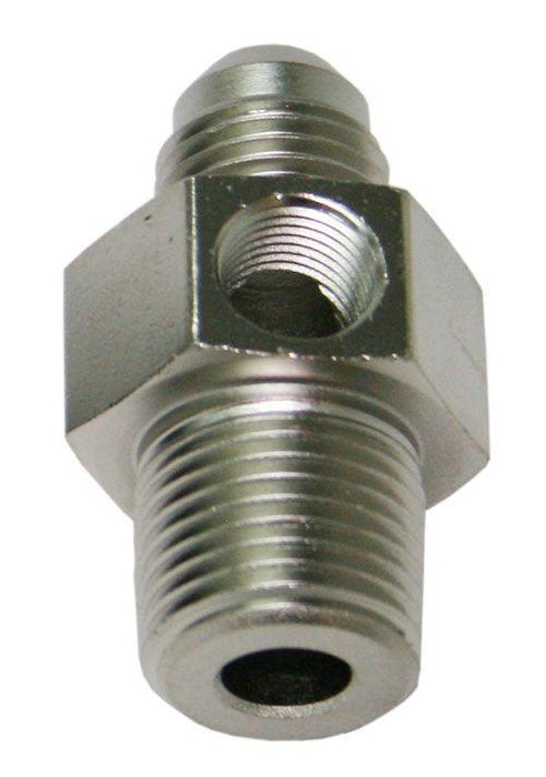 Aeroflow Male NPT to Adapter 3/8" to -6AN with 1/8" Port (AF139-06-08S)