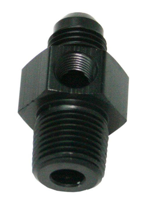Aeroflow Male NPT to Adapter 3/8" to -8AN with 1/8" Port (AF139-08-06BLK) AF139-08-06BLK