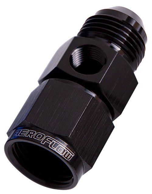 Aeroflow Straight Female to Male with 1/8" Port -6AN (AF140-06BLK) AF140-06BLK