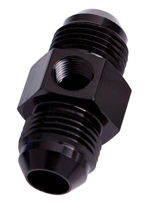 Aeroflow Straight Male Flare Union with 1/8" Port -6AN (AF141-06BLK) AF141-06BLK