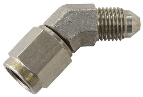 Aeroflow 45° Female/Male Flare Swivel -4AN (AF142-04SS) AF142-04SS