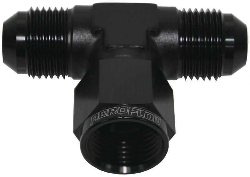 Aeroflow AN Tee Female Swivel On Side -3AN (AF144-03BLK)