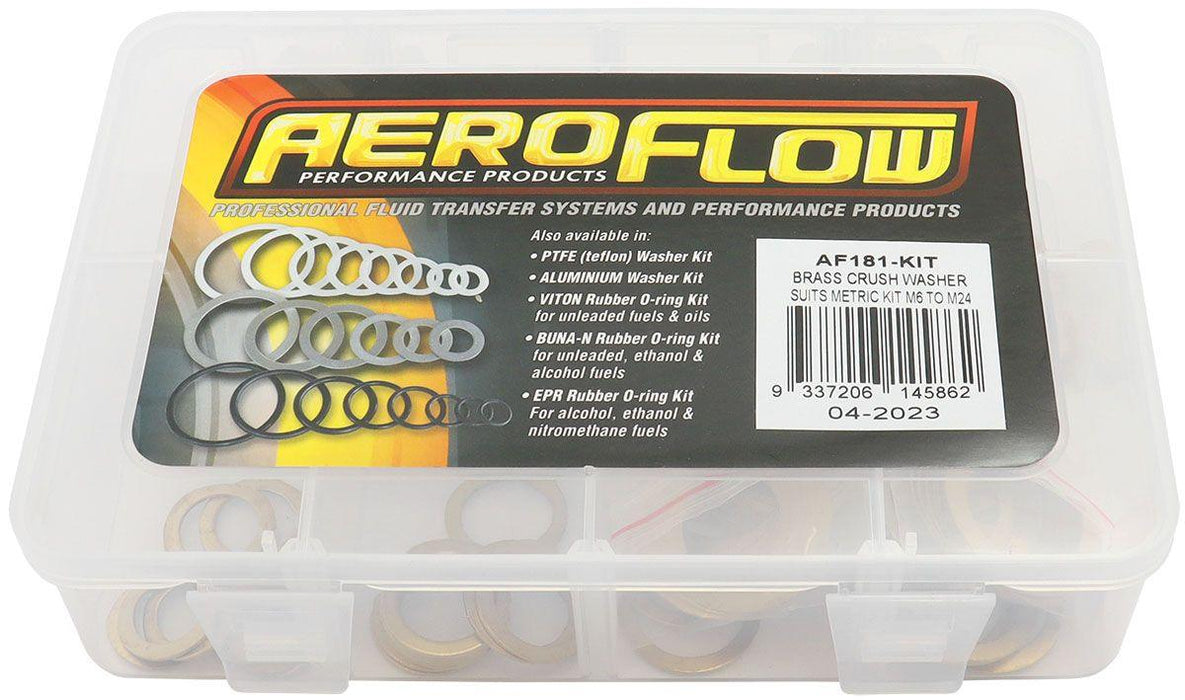 Aeroflow Metric Brass Washer Kit suit M6 to M24 (AF181-KIT)