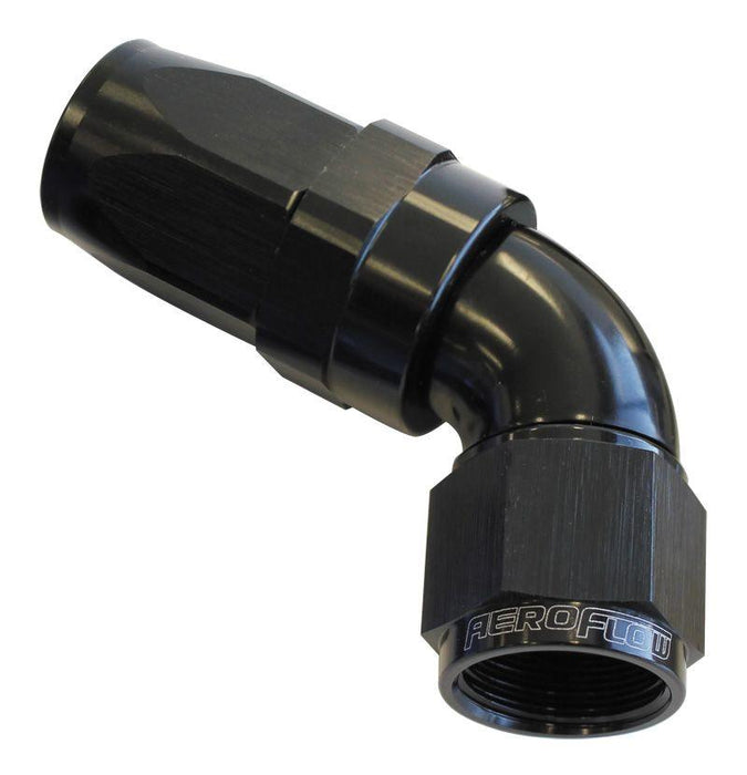 Aeroflow 150 Series Taper One-Piece Full Flow Swivel 60° Hose End -4AN (AF198-04BLK)