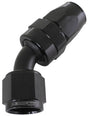 Aeroflow 200 Series PTFE 45° Hose End -3AN (AF202-03DBLK)