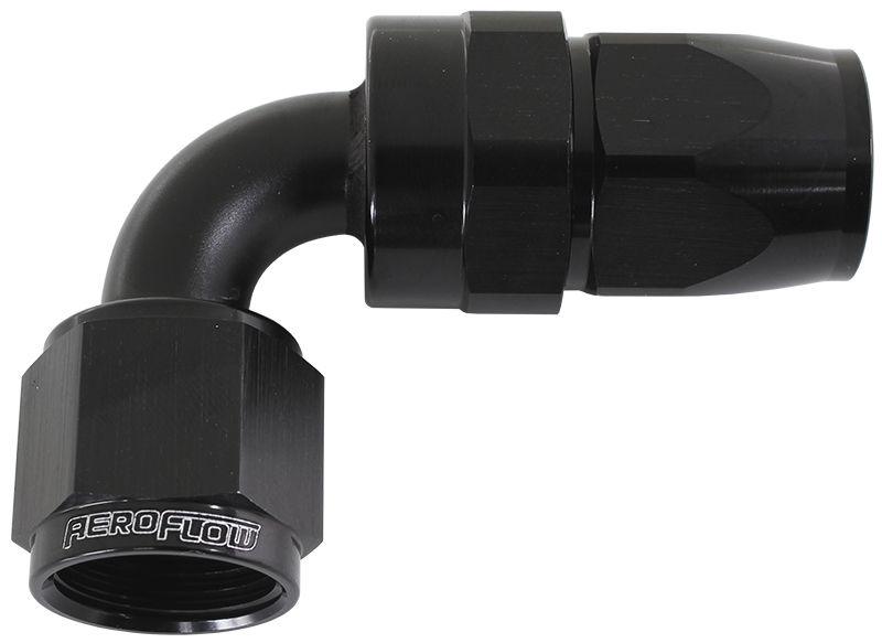 Aeroflow 200 Series PTFE 90° Hose End -3AN (AF203-03DBLK)