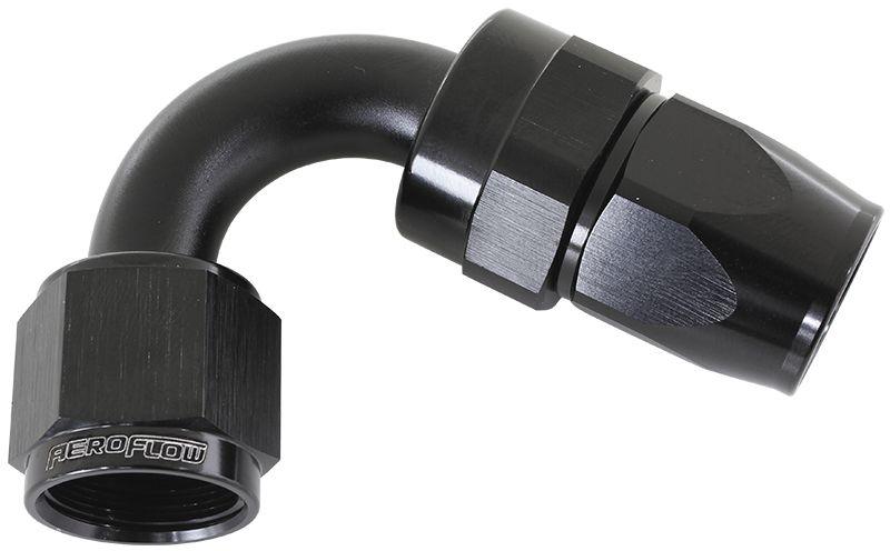 Aeroflow 200 Series PTFE 120° Hose End -3AN (AF204-03DBLK)