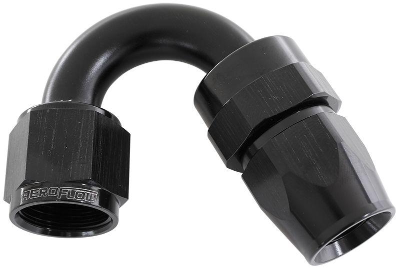 Aeroflow 200 Series PTFE 150° Hose End -4AN (AF205-04DBLK)