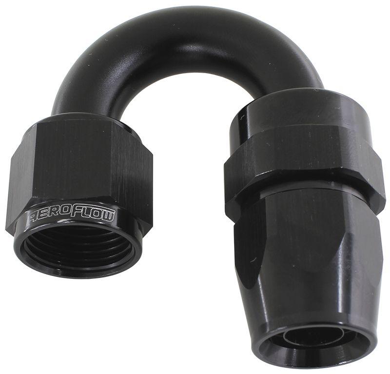 Aeroflow 200 Series PTFE 180° Hose End -6AN (AF206-06DBLK) AF206-06DBLK