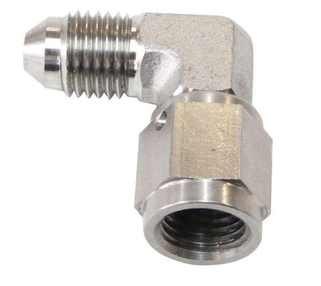 Aeroflow 90° Stainless Steel Male to Female Fitting -3AN (AF207-03) AF207-03