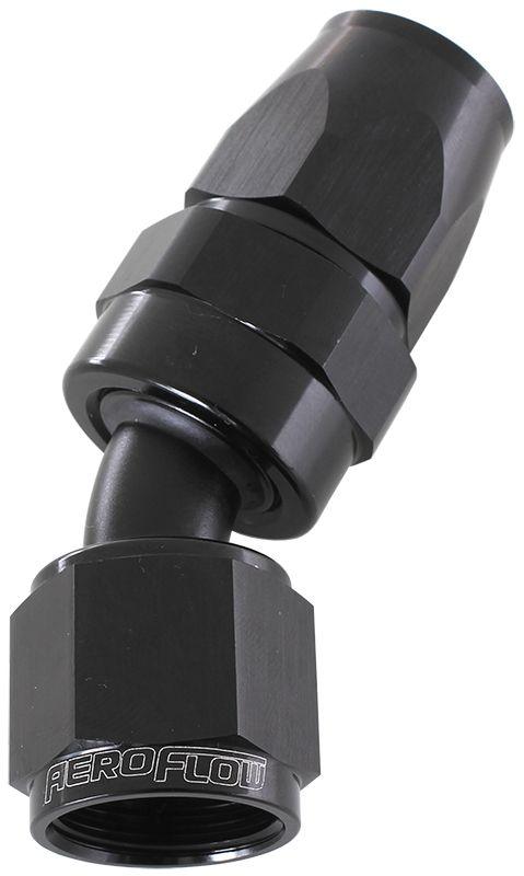 Aeroflow 200 Series PTFE 30° Hose End -6AN (AF207-06DBLK) AF207-06DBLK