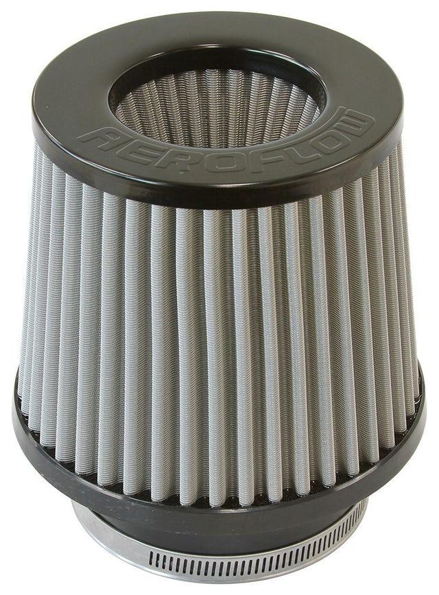 Aeroflow Universal 3" (76mm) Clamp-On Stainless Steel Inverted Tapered Pod Filter with Black End (AF2215-3000) AF2215-3000