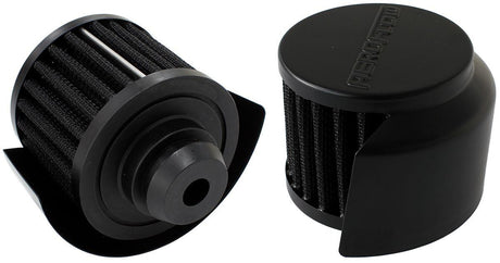 Aeroflow Black Push In Breather With Black Shield (AF2271-1516) AF2271-1516