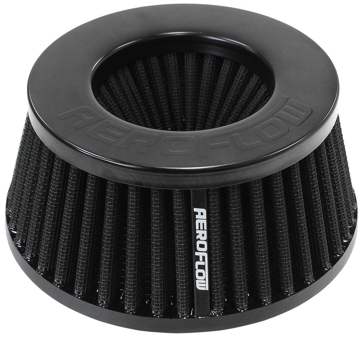 Aeroflow Universal 3" (76mm) Clamp-On Steel Top Inverted Tapered Pod Filter with Black End (AF2711-5288) AF2711-5288