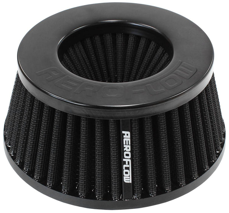 Aeroflow Universal 3" (76mm) Clamp-On Steel Top Inverted Tapered Pod Filter with Black End (AF2711-5288)