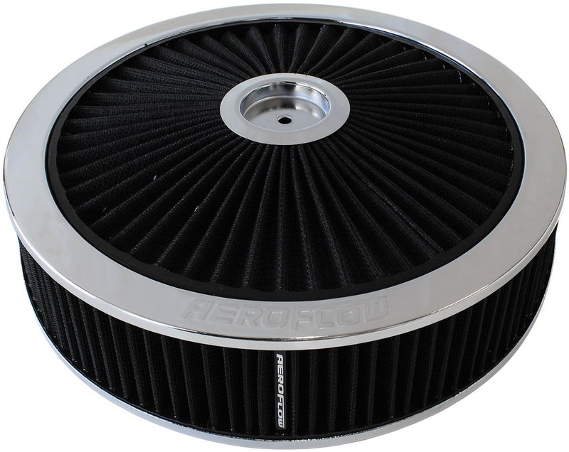 Aeroflow 14" x 5" Full Flow Air Filter Assembly, Chrome (AF2851-3070)