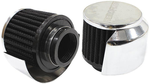 Aeroflow Chrome Clamp On Breather With Chrome Shield (AF2871-1514) AF2871-1514