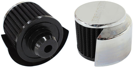 Aeroflow Chrome Push In Breather With Chrome Shield (AF2871-1516) AF2871-1516